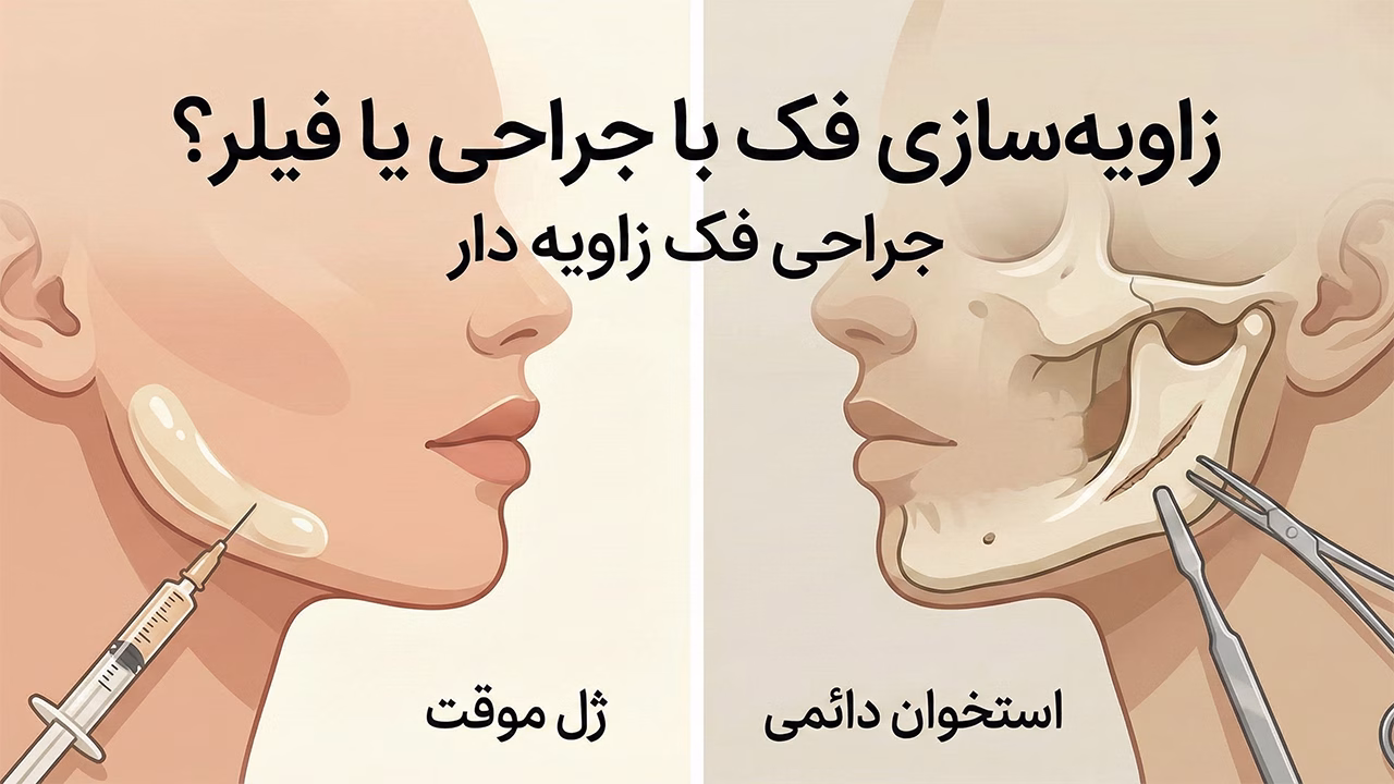 مقایسه زاویه سازی فک با جراحی و فیلر