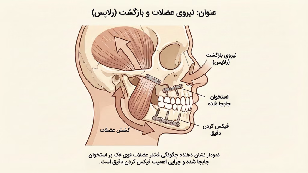تاثیر کشش عضلات بر بازگشت فک بعد از عمل