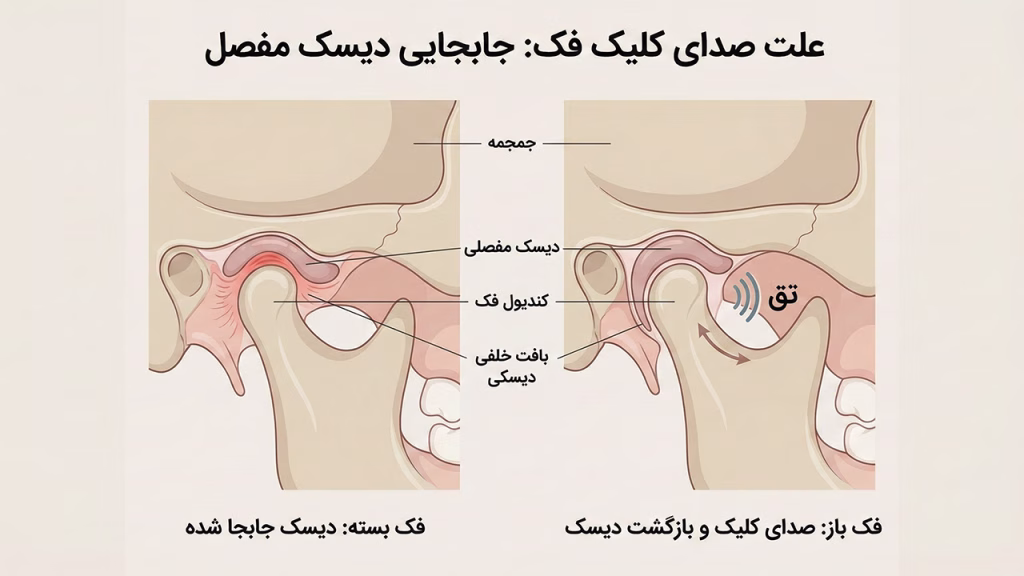 آناتومی جابجایی دیسک مفصل فک