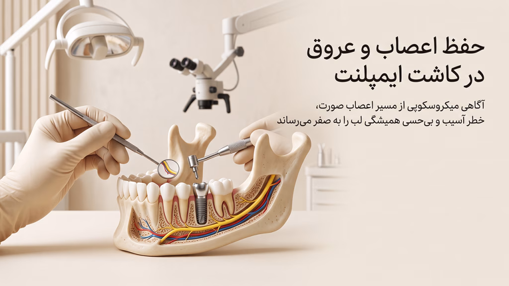 تسلط جراح فک و صورت بر اعصاب و شریان‌های فک در ایمپلنت
